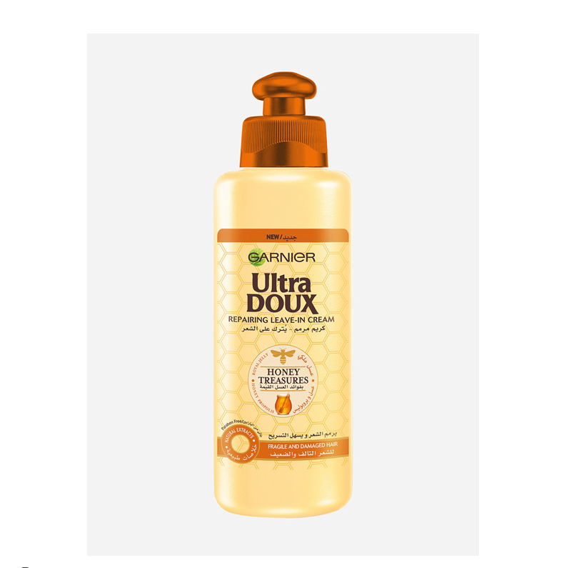 Garnier Ultra Doux Repairing Leave-In Cream with Honey Treasures for Fragile & Damaged Hair - parabens free