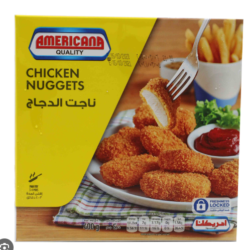 Americana Frozen Chicken Nuggets - trans fat free, artificial flavors free, artificial colors free 400GM