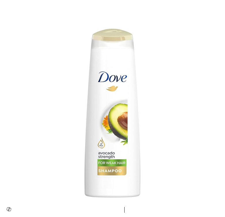 Dove Strengthening Shampoo with Avocado Oil & Calendula Extract for Weak Hair - parabens free, dyes free, cruelty free
