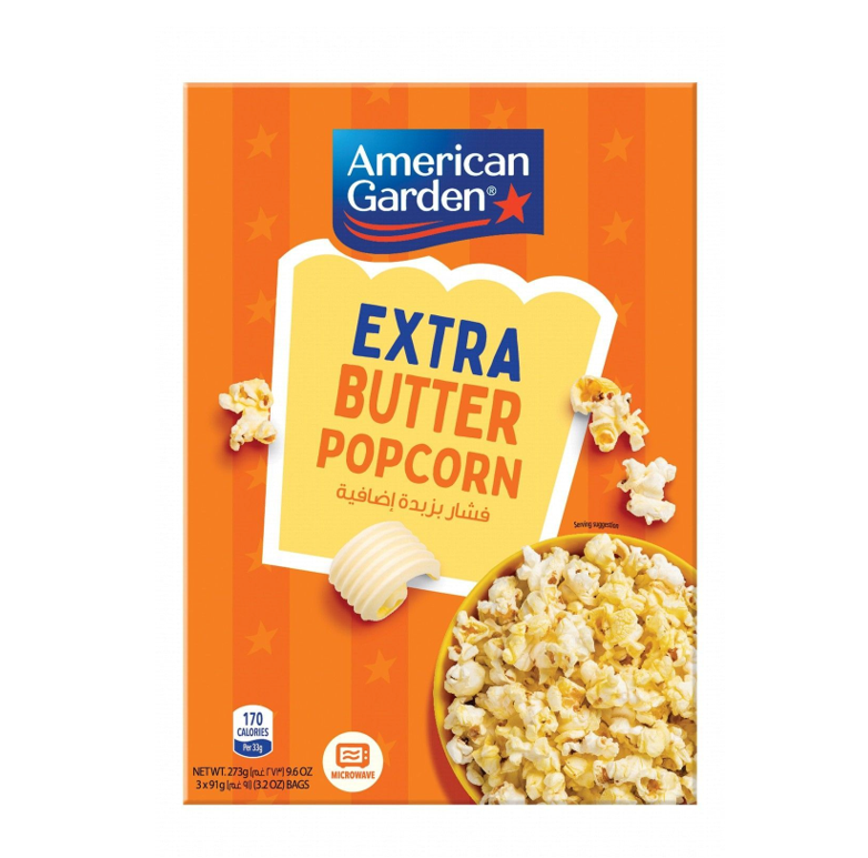 American Garden Microwavable Extra Butter Popcorn (3 Sachets)