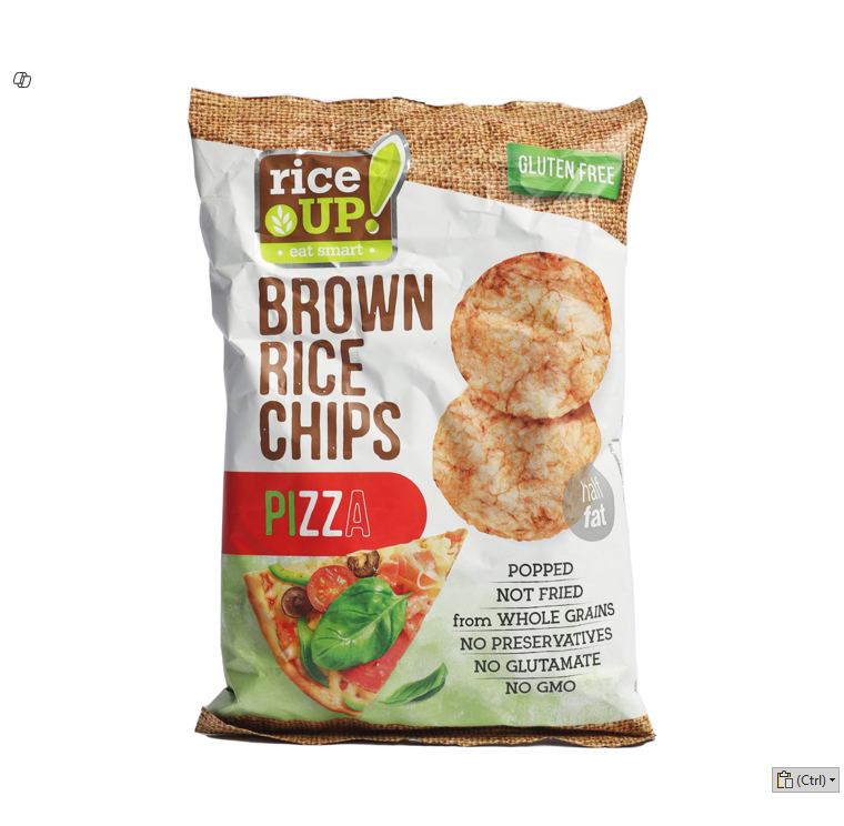 Rice Up Wholegrain Brown Rice Pizza Chips - GMO free, gluten free, preservatives free, glutamate free