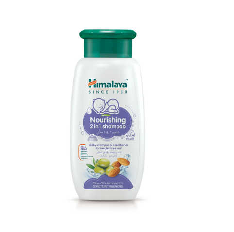 Himalaya Nourishing 2in1 Baby Shampoo & Conditioner with Almond & Olive Oil for Tangle Free Hair - parabens free, silicones free, soap free
