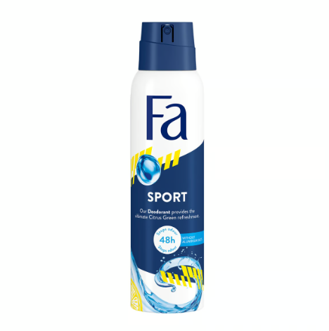 Fa Sport Anti-Stain Deodorant Spray Citrus Green Scent - aluminum salt free 150ml