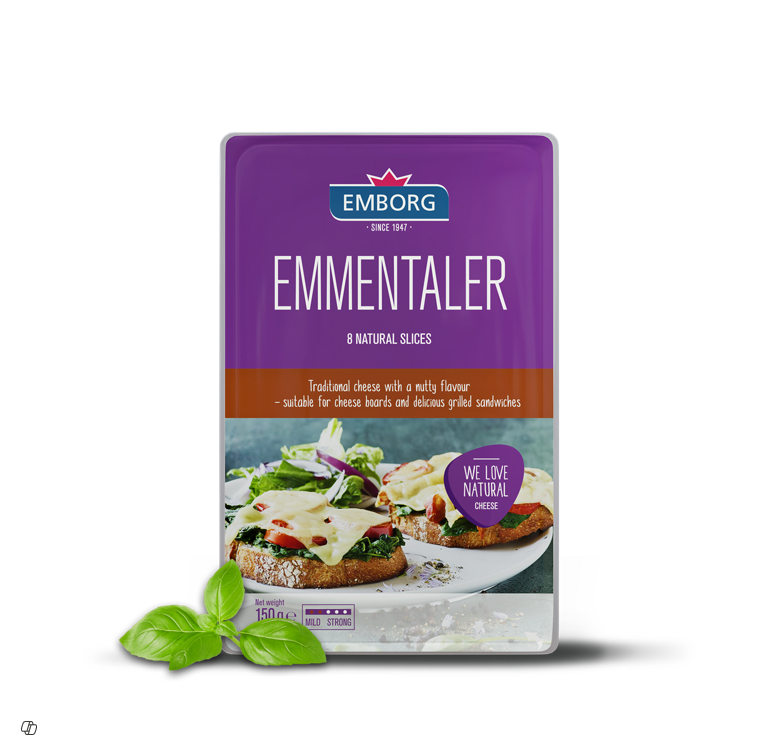 EMBORG EMMENTALER CHEESE 8 SLICES