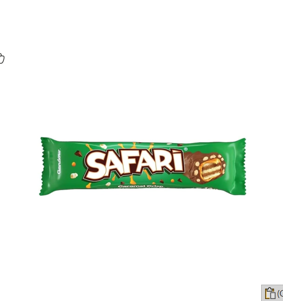 Gandour safari Milk Chocolate Coated wafers With Caramel & Rice Cereal 32GM