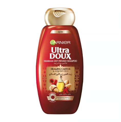Garnier Ultra Doux Hammam Zeit Infused Shampoo with Healing Castor & Almond Oil for Weak & Falling Hair - parabens free 200ml