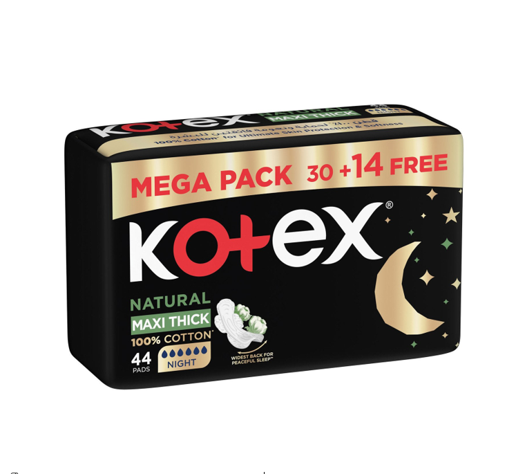 KOTEX MAXI NATURAL NIGHT 44PCS