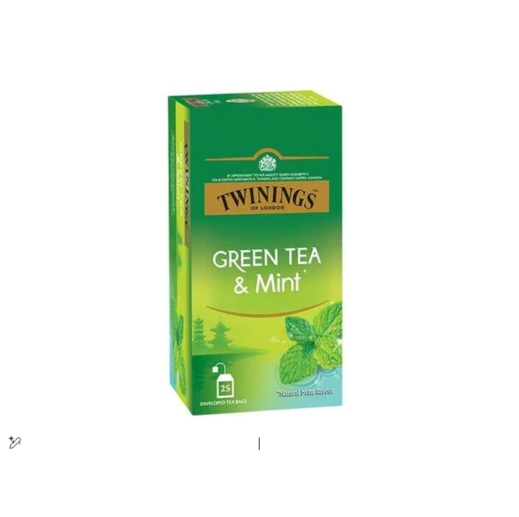 TWINNING GREEN TEA & MINT 25BAGS