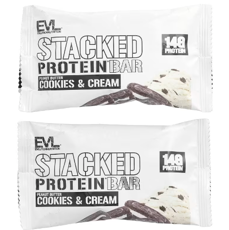 EVLution Nutrition Stacked Potein Bar Peanut Butter Cookies & Cream 65g