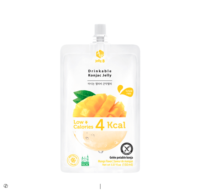 Drinkable Konjac Jelly Pouch Mango 4 Kcal 150ml