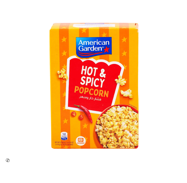 AMERICAN GARDEN HOT & SPICY MICROWAVABLE POPCORN