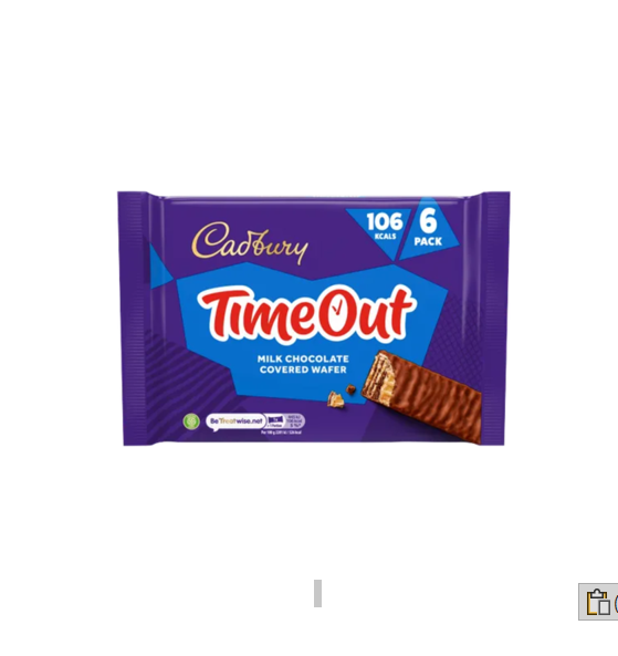 CADBURY TIMEOUT MILK CHOCOLATE COVERED WAFER 6 PACK