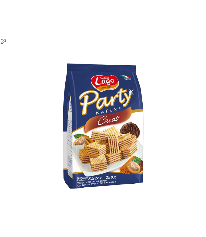 lago mini party wafers cocoa 125gm