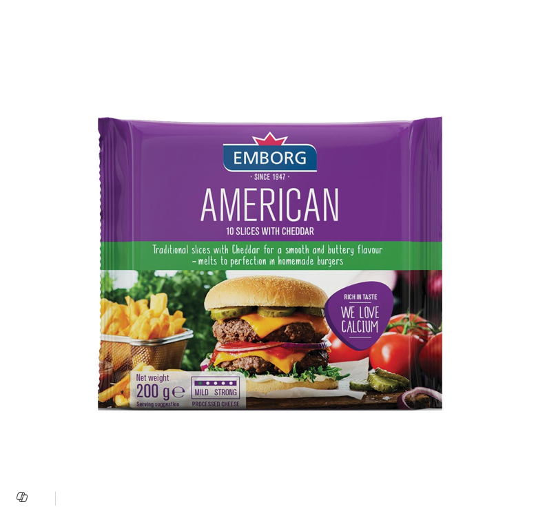 EMBORG AMERICAN 10 SLICES WITH CHEDDAR