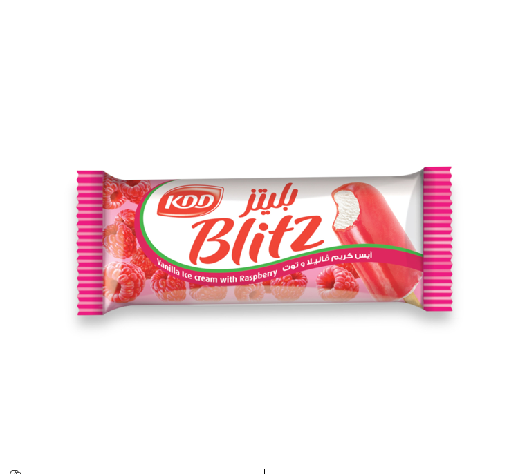 KDD BLITZ ICE CREAM VANILLA WITH RASPBERRY FLAVOR