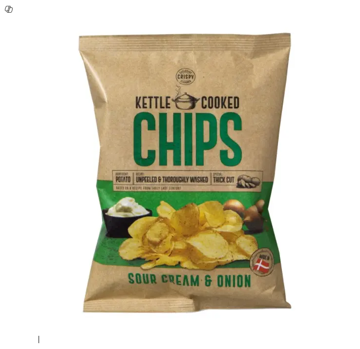 CRISPY KETTLE COOKED CHIPS SOURCREAM & ONION 150GM
