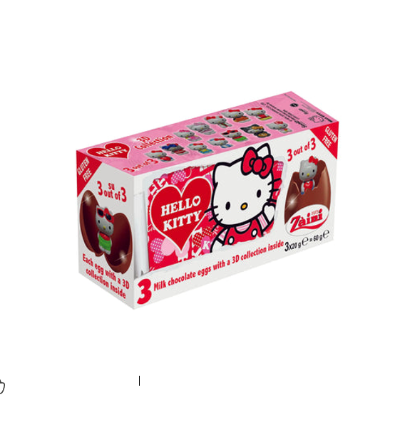 Zaini Hello Kitty Milk Chocolate Eggs with Surprise Inside - gluten free 60GM