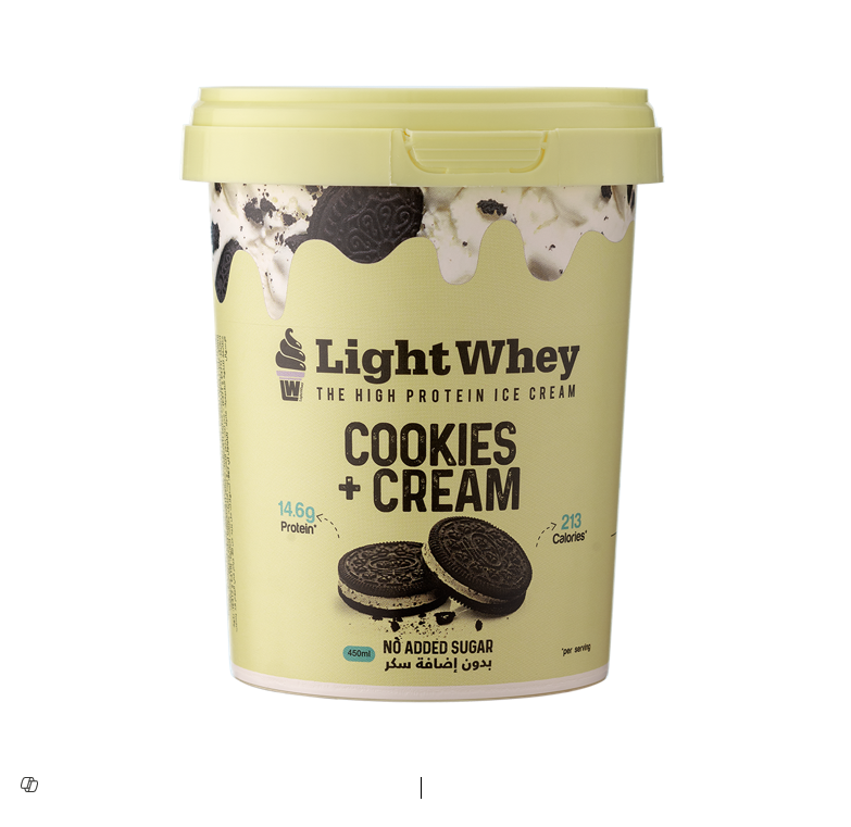 Light Whey High Protein14.6gm Cookies & Cream Ice Cream - no added sugar 
