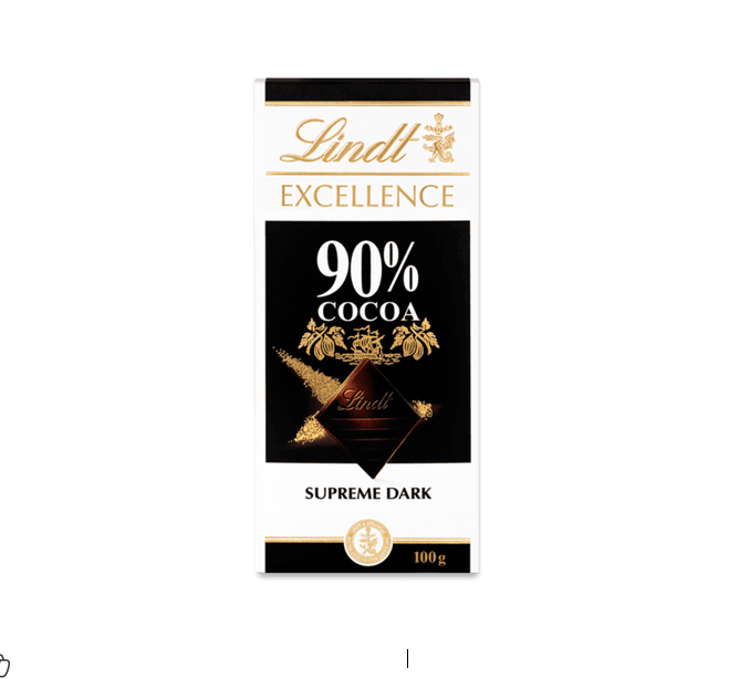 LINDT EXCELLENCE 90% DARK CHOCOLATE 100GM