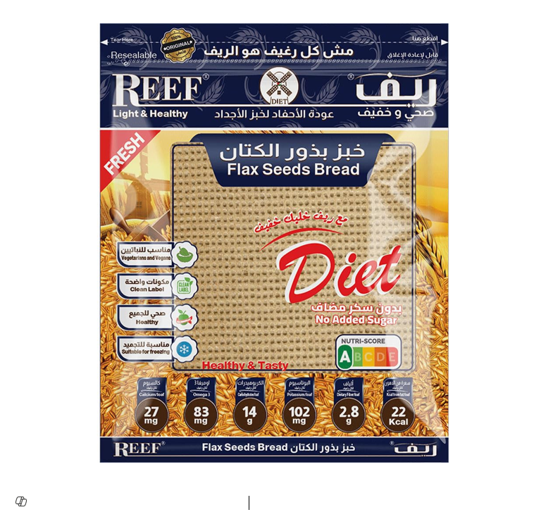 REEF LIGHT&HEALTHY FLAX SEEDS BREAD DIET NO ADDED SUGAR
