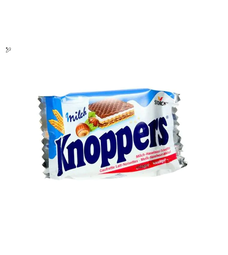 Knoppers Crispy Wafers Filled with Milk & Hazelnut Cream 25GM