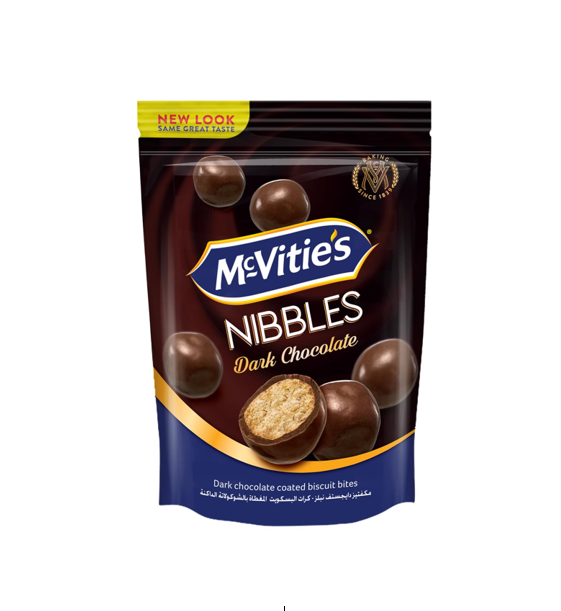 McVitie's Nibbles Dark Chocolate Coated Biscuit Bites 110GM