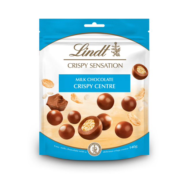 LINDT SENSATION CRISPY MILK CHOCOLATE W/ CRISPY BISCUIT 140GM