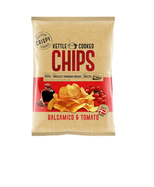 CRISPY KETTLE COOKED CHIPS BALSAMIC & TOMATO 150GM
