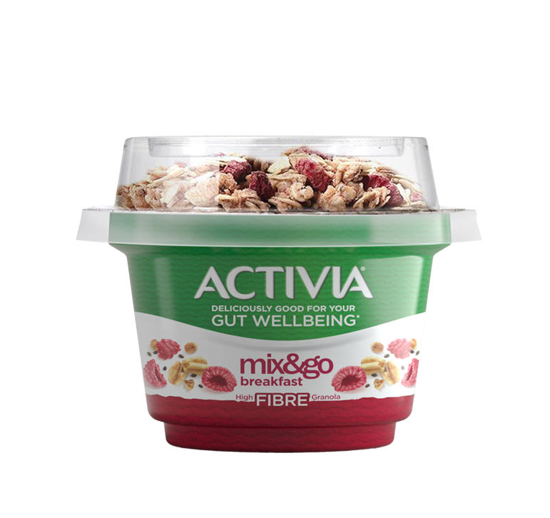 ACTIVIA GREEK MIX & GO RASPBERRY CHIA GRANOLA  150GM