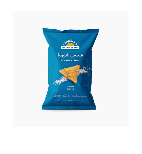 NATURELAND TORTILLA CHIPS SEA SALT 150GM