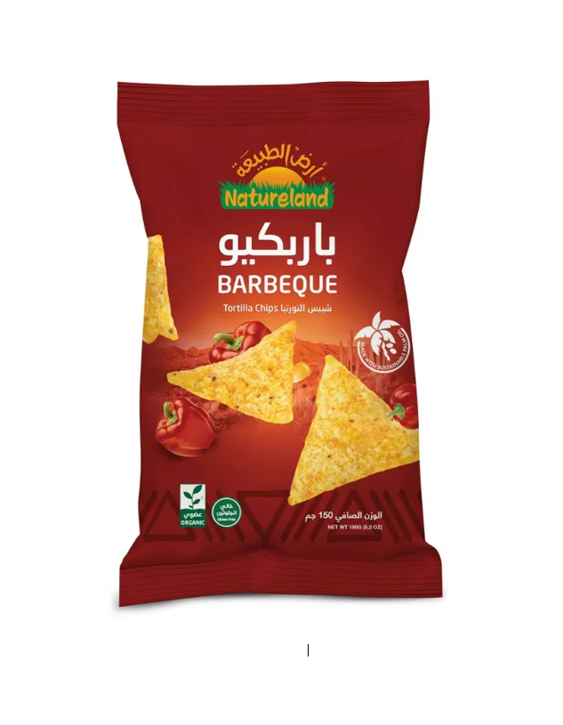 NATURELAND TORTILLA CHIPS BBQ 150GM