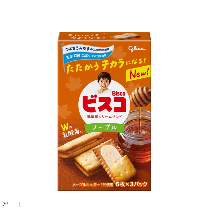GLICO BISCO MAPLE SYRUP FLAVORED CREAM SANDWICH BISCUITS 