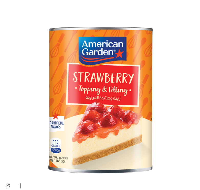 AMERICAN GARDEN STRAWBERRY TOPPING & FILLING 595GM
