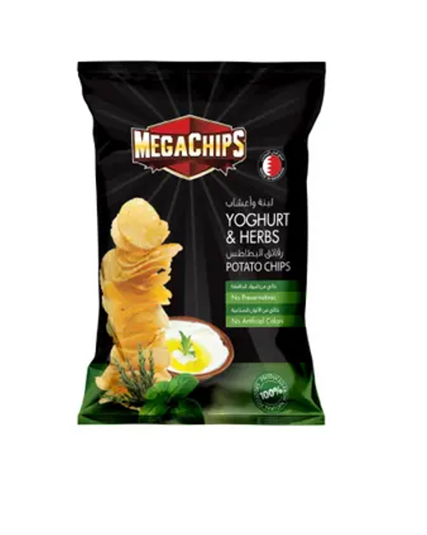 MEGA CHIPS YOGHURT & HERBS POTATO CHIPS 85GM 