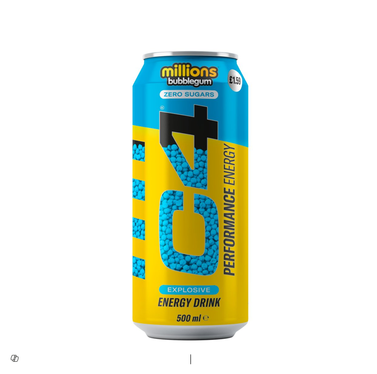 C4 ENERGY DRINK MILLINS BUBBLEGUM ZERO SUGAR 500 ML 
