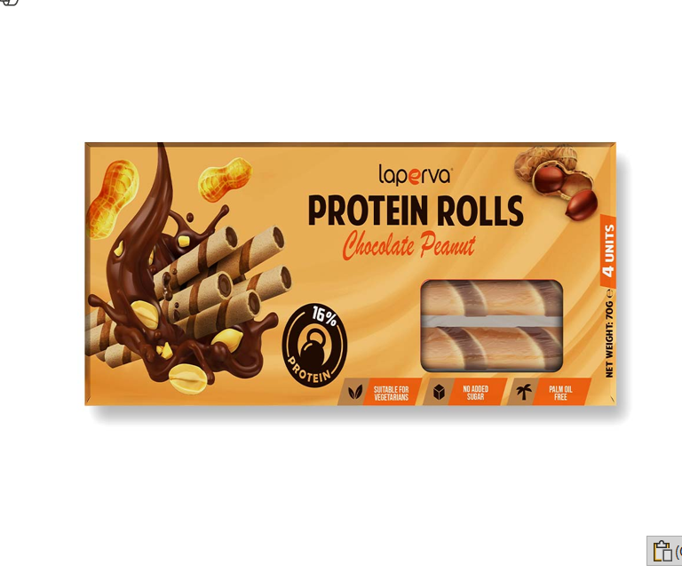 LAPERVA PROTEIN ROLLS CHOCOLATE PEANUT BAR 70GM