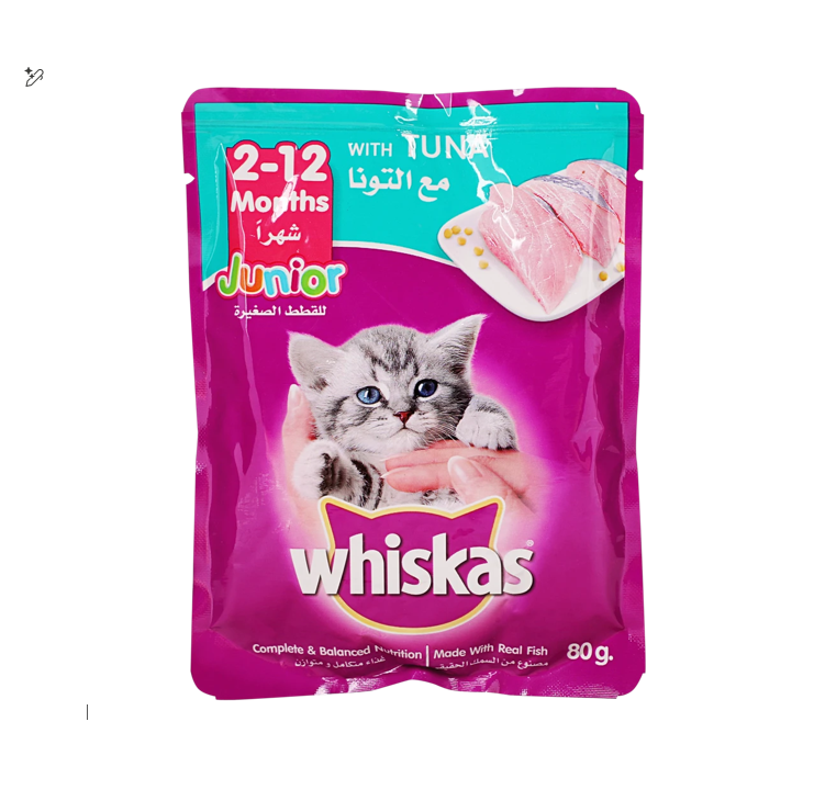 WHISKAS TUNA FLAVOUR 2-12 MONTH 80GM