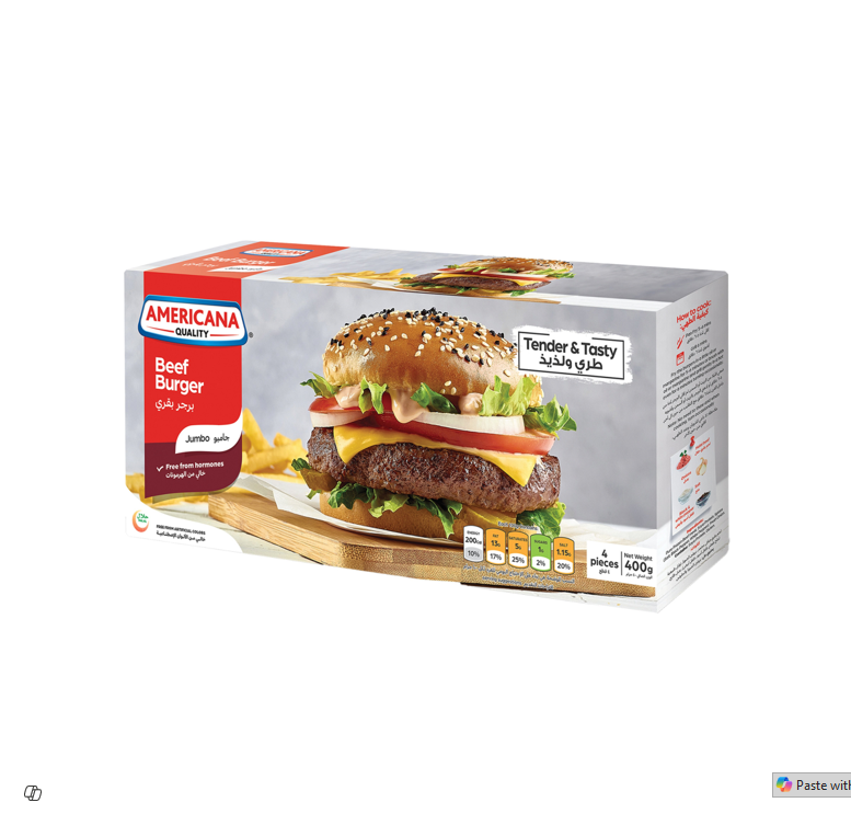 AMERICANA JUMBO BEEF BURGER 400GM