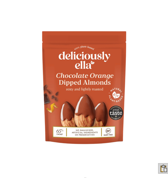 DELICIOUSLY ELLA CHOCOLATE ORANGE DIPPED ALMONDS 81 GM