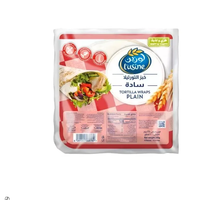 LUSINE TORTILLA WRAPS PLAIN 240 GM 