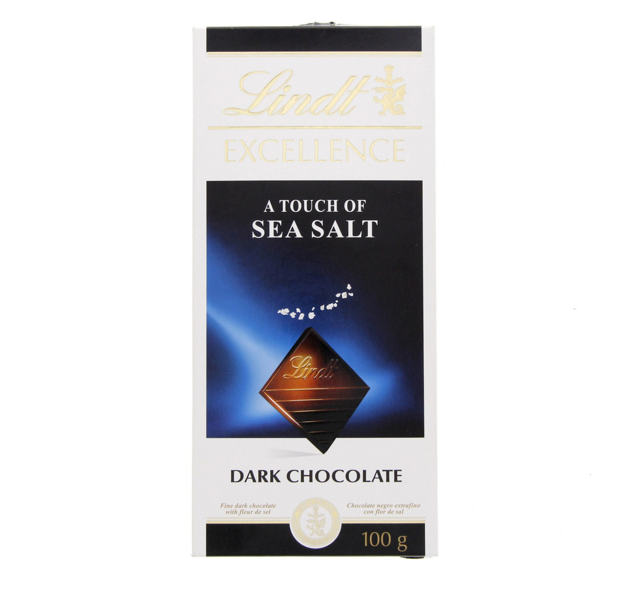 LINDT EXCELLENCE A TOUCH OF SEA SALT DARK CHOCOLATE 100GM