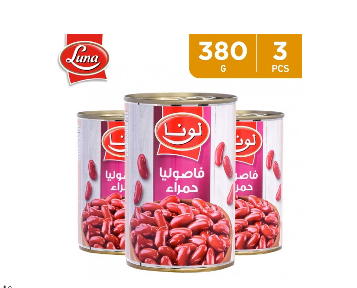LUNA RED KIDNEY BEANS 3X380GM