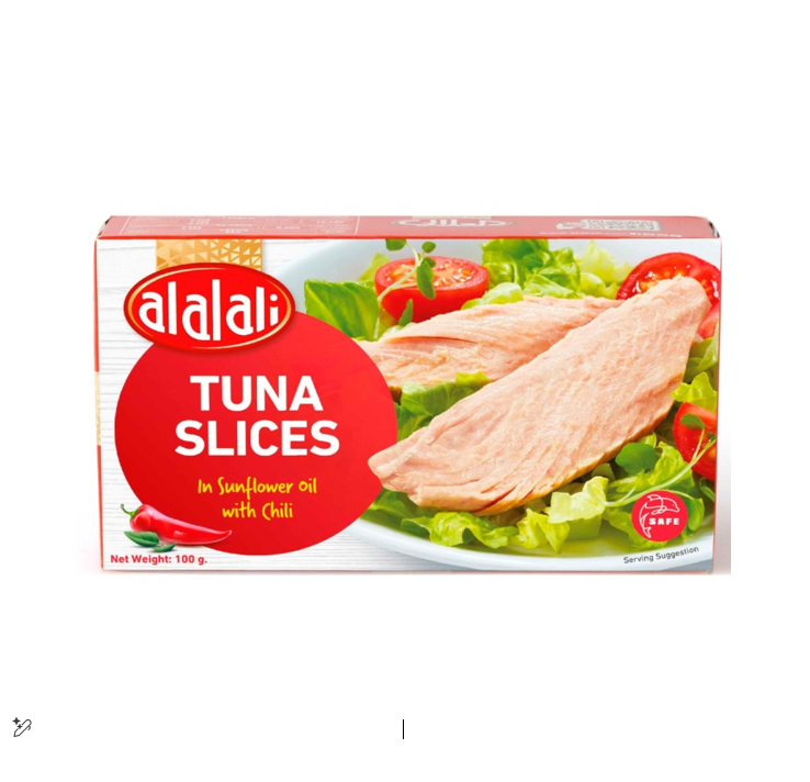 ALALALI TUNA SLICES IN SUNFLOWER OIL WITH CHILI 100GM