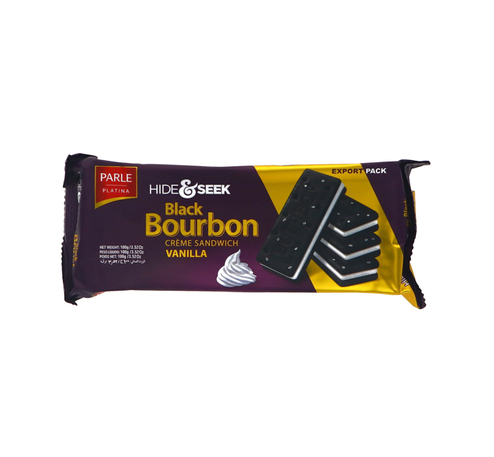 PABLE HIDE SEEK BLACK BOURBON CREME SANDWICH BISCUITS VANILA 100GM