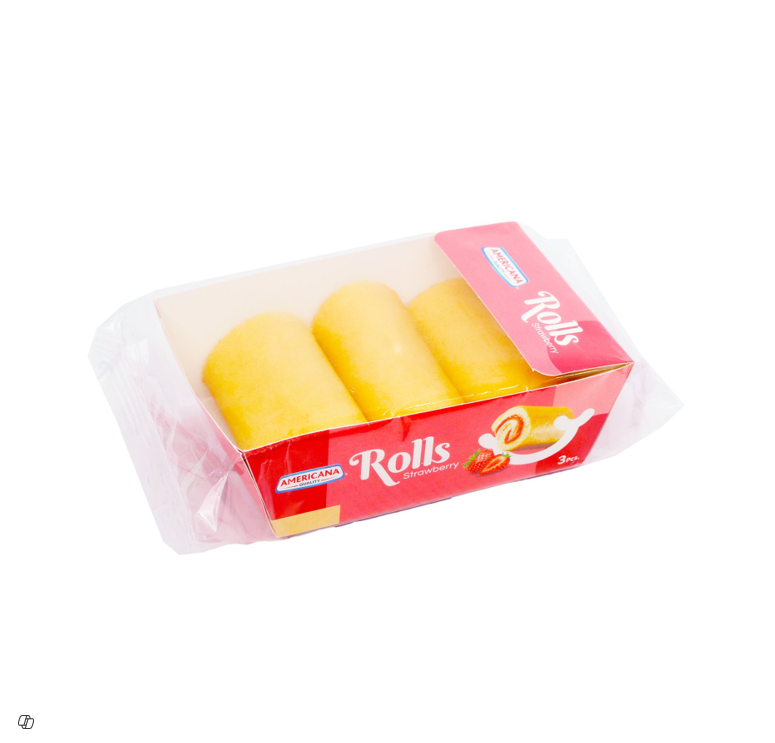 AMERICANA MINI 3PC STRAWBERRY ROLL 60GM 