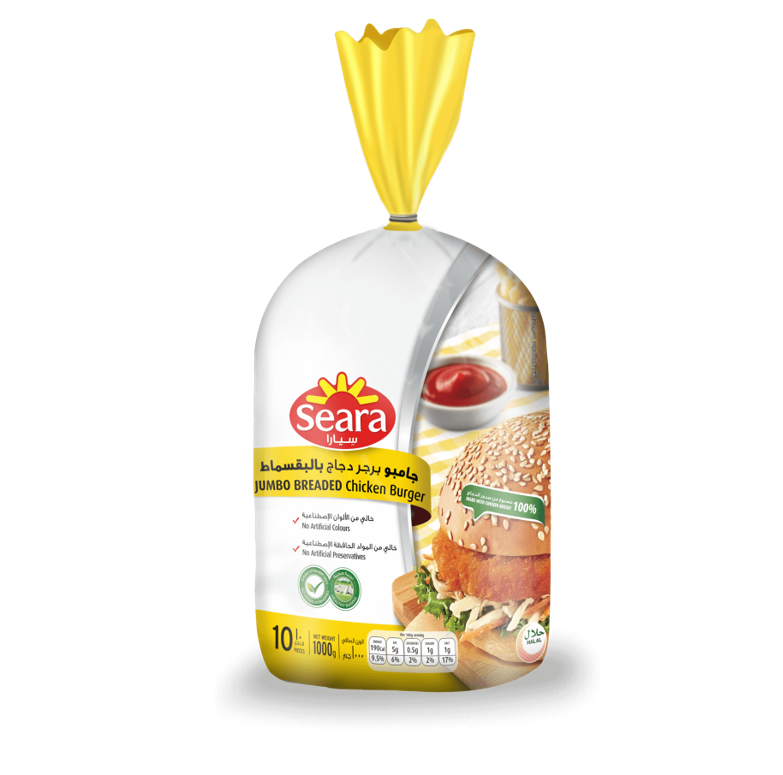 SEARA JUMBO BREADED CHICKEN BURGER 1000GM 