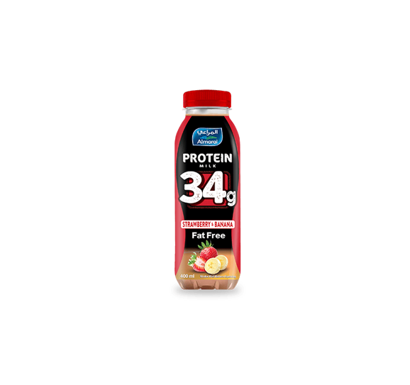 ALMARAI PROTEIN MILK STRAWBERRY BANANA 400ML 