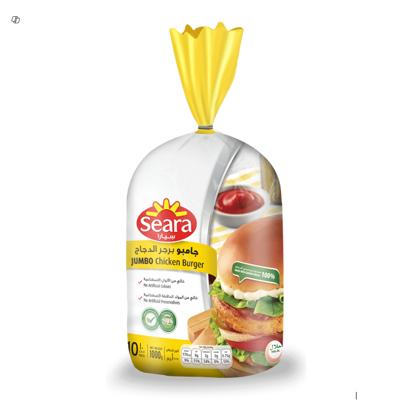 SEARA UNBREADED CHICKEN BURGER 1KG