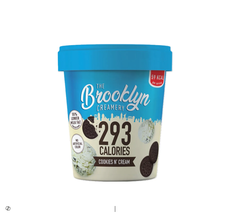 BROOKLYN ICE CREAMERY 293CALARIES COOKIES CREAM 450ML