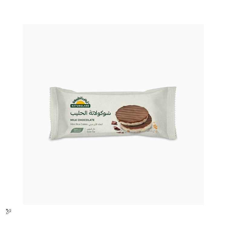NATURELAND MINI RICE CAKES WITH MILK CHOCOLATE 16GM